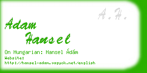 adam hansel business card